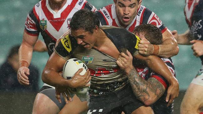 Martin scored his second NRL try against the Roosters.
