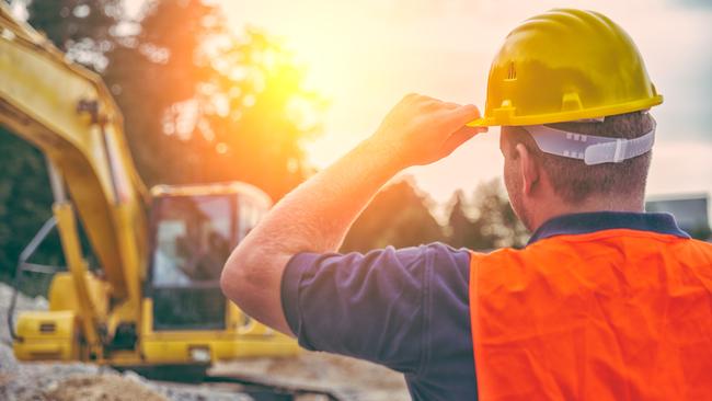 Earth Digger Driver at construction site