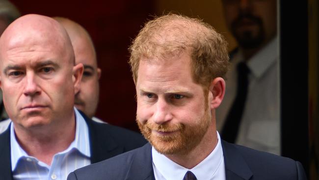 Prince Harry, Duke of Sussex, departs after giving evidence at the Mirror Group Phone hacking trial at the Rolls Building at High Court in London.