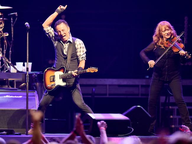 Bruce Springsteen and the E Street band performing at the Adelaide Entertainment Centre. Picture: Sam Wundke