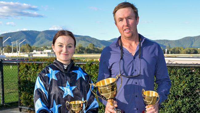 Jockey Teagan Voorham and trainer Aiden Nunn are out to win the Mackay Cup after combining to win the Rockhampton Cup with Hype last month. Picture: Caught In The Act Photography CQ
