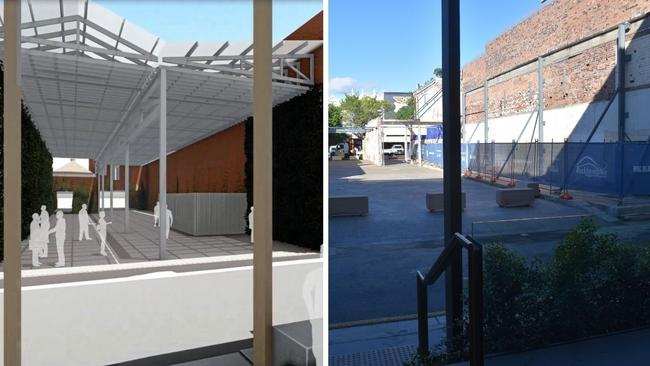 Renders vs reality: The laneway between East Street and Quay Lane.