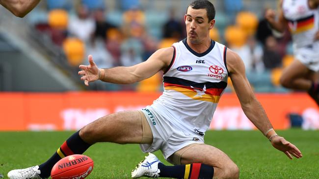 Crows spearhead Taylor Walker kicked two goals as his team’s winless start to the season continued. Picture: AAP Image/Darren England