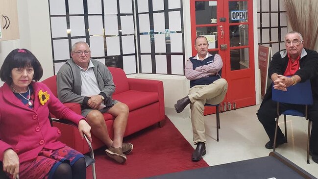 CALL TO ACTION: Division 5 councillor Kathy Duff along with some of the executives from the Murgon Business Development Association at an urgent meeting called on Monday night to try save Target Murgon. Photo: Contributed