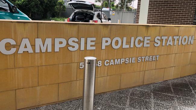 The man was taken to Campsie police station and charged. Picture: Lawrence Machado