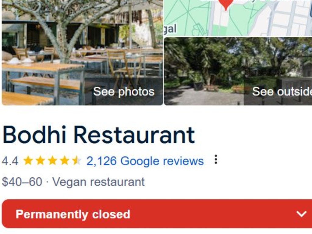 A number of Sydney vegan restaurants all have the same red sign plastered across their websites.