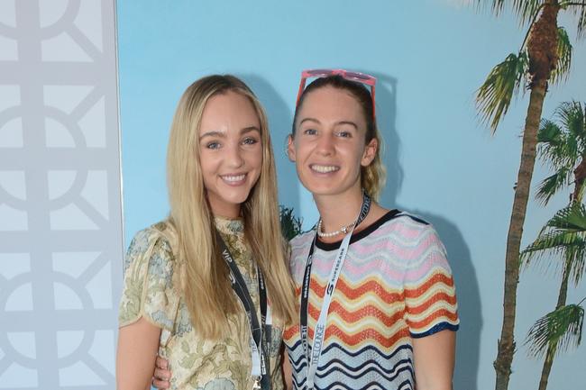 Jessica Howard and Madison Browne in The Lounge at GC500 corporate suites, Main Beach. Pic: Regina King