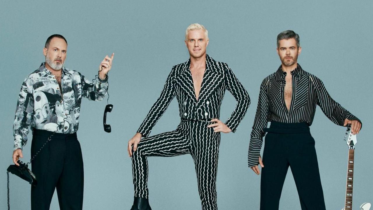 The new-look Scissor Sisters, L-R: Babydaddy, Jake Shears and Del Marquis.