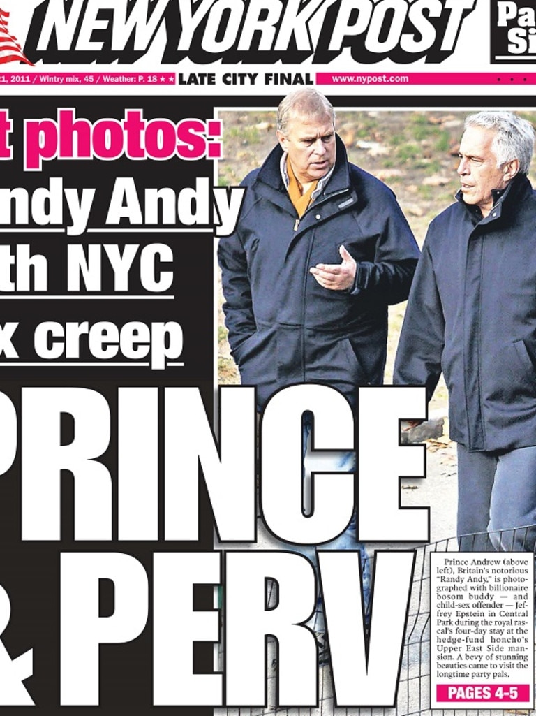 A royal scandal surrounds Prince Andrew and his friendship with the disgraced financier. Picture: Supplied