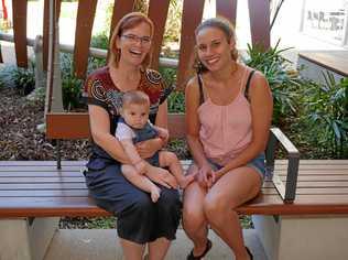 JUST LIKE FAMILY: Midwife Josie Greaves and BUMPs participant Kehyra Smith with her baby Jayda. Picture: Eden Boyd