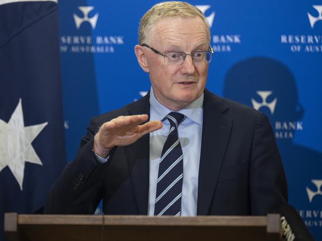 Governor of the Reserve Bank of Australia Philip Lowe speaks during a press conference, in Sydney, to announce an interest rate rise. Picture: Louie Douvis - Pool/Getty Images.
