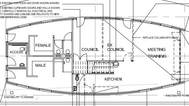 Marine Rescue Jervis Bay base ground floor plans.