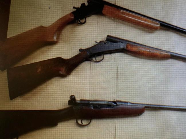 Some of the weapons seized from Jeffrey Micheal Firkin's house at Weston. Picture: Supplied.