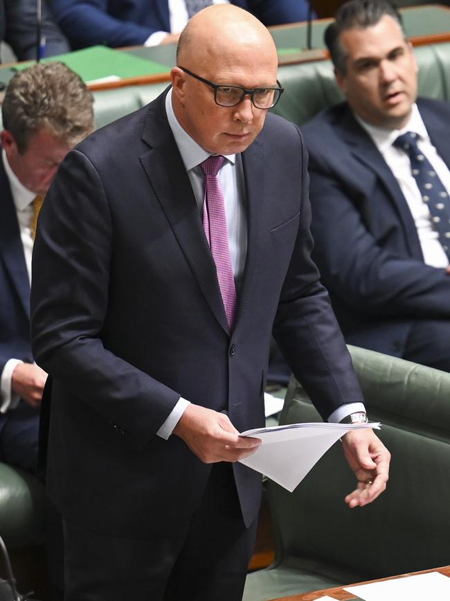 Peter Dutton has committed himself ‘all in’ to a strategic attack on Labor. Picture: NCA NewsWire / Martin Ollman