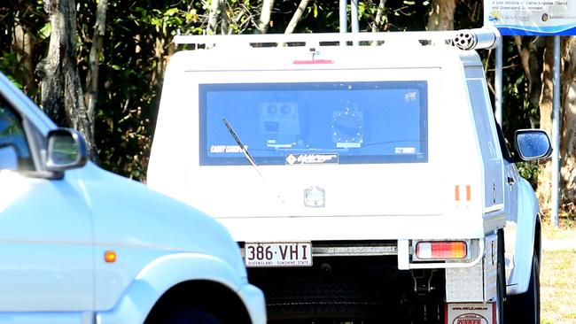 An unmarked police speed camera vehicle monitors and detects the spped of cars travelling along Anderson St. PICTURE: JUSTIN BRIERTY