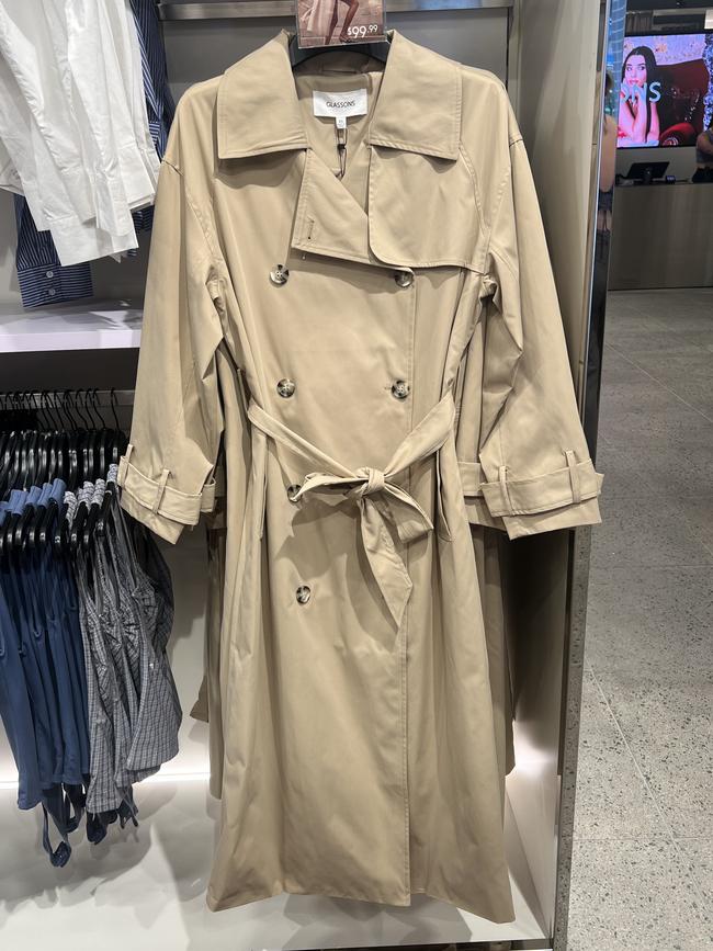 The $99.99 trench is a top seller. Picture: Anna Vlach