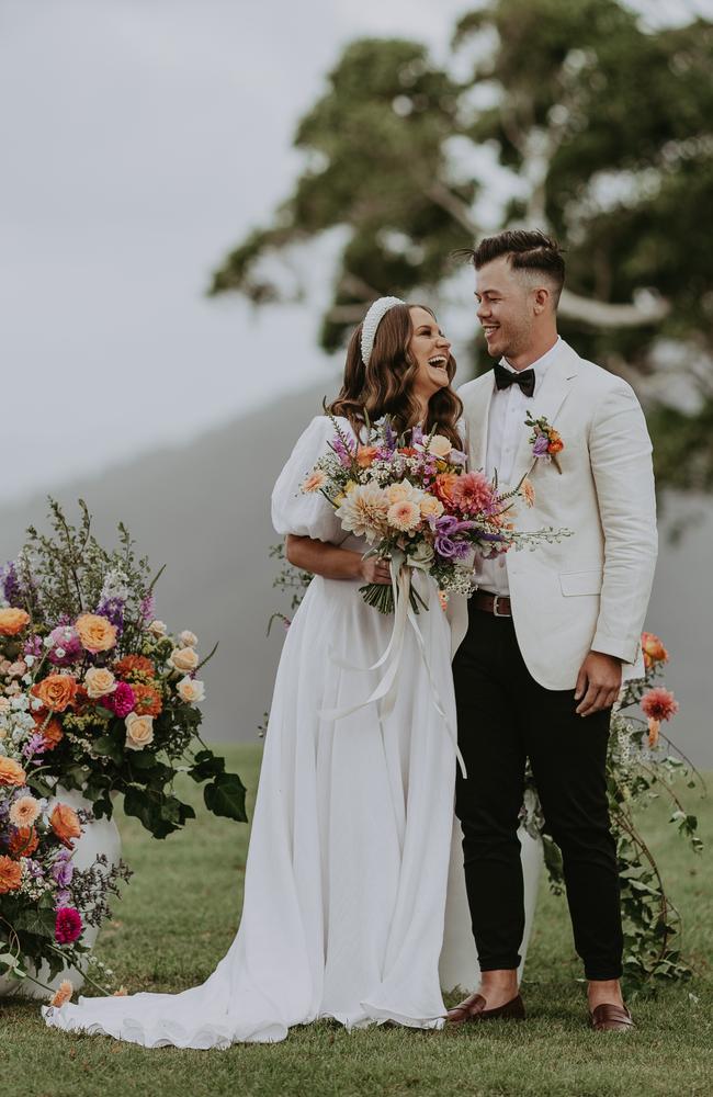 Madeleine McGovern and Brandon Wellington on their wedding day. Pictures: Matthew Gillam Photography