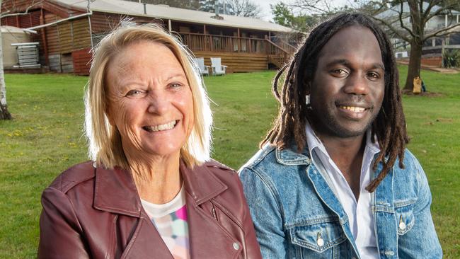 Anthony McDonald-Tipungwuti with his mother, Jane. Picture: Jay Town