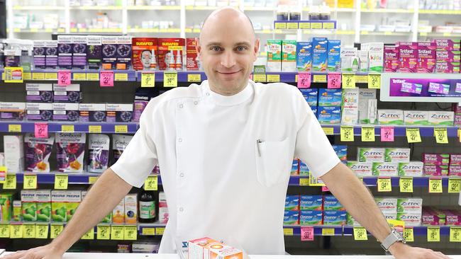 Chemist Warehouse chemist Anthony Allan. Picture: Peter Wallis