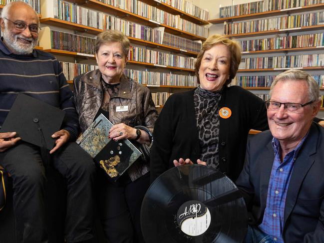 Radio stars from left: Prof Ramesh Rajan, Loretta Simmons, Carol Farman and Peter Thomas from Golden Days Radio in Glen Huntly. Picture: Jason Edwards