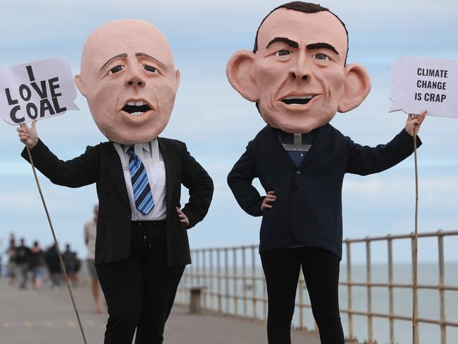 Peter Dutton and Tony Abbott ... two of Malcolm Turnbull’s favourite subjects. Picture: Tait Schmaal