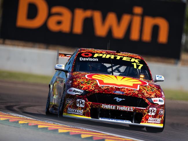 Ford Mustang driver Will Davison has claimed back-to-back pole positions for today’s second and third races of the Darwin Supercars weekend. Picture: Daniel Kalisz/Getty Images