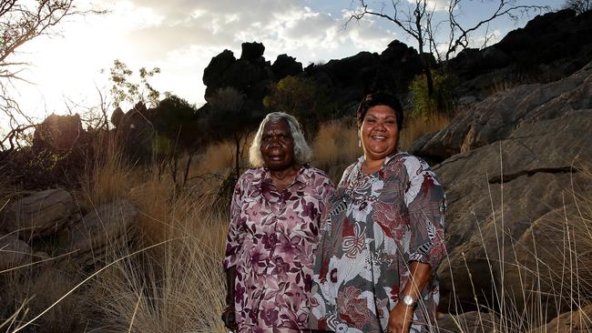 Oscar, right, said she owed a huge debt to her own Bunuba-speaking mother Mona, left.