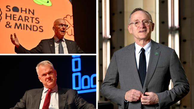 Clockwise from top left: Geoff Wilson of Wilson Asset Management, Howard Marks of Oaktree Capital Management and Wellcome Trust's Nick Moakes.