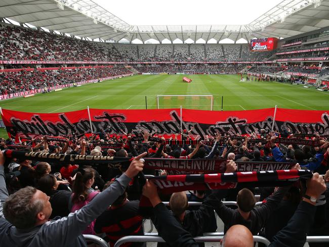 SYDNEY, AUSTRALIA - OCTOBER 12: A general view during the round one A-League match between the Western Sydney Wanderers and the Central Coast Mariners at Bankwest Stadium on October 12, 2019 in Sydney, Australia. (Photo by Brendon Thorne/Getty Images)