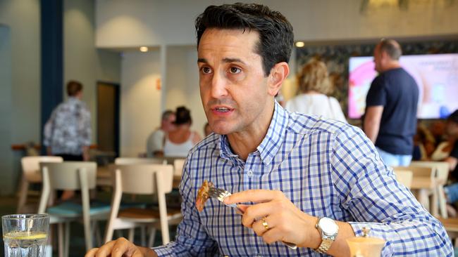 David Crisafulli at the Boardwalk Tavern on Hope Island in his Broadwater electorate.