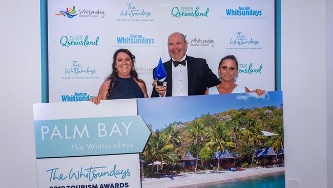 The team from PALM Bay Resort, which scooped gold in the Standard Accommodation category, in the 2019 Whitsunday Tourism Awards.