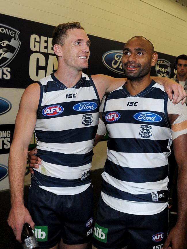 Selwood and Varcoe share a laugh.