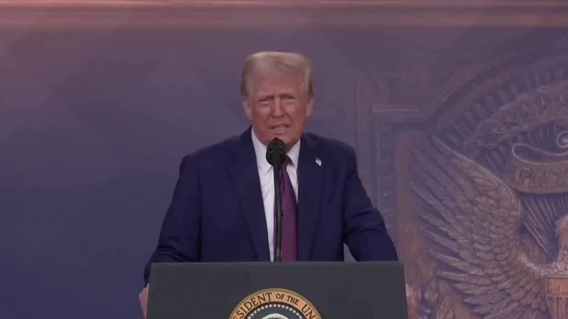 Donald Trump addresses the World Economic Forum