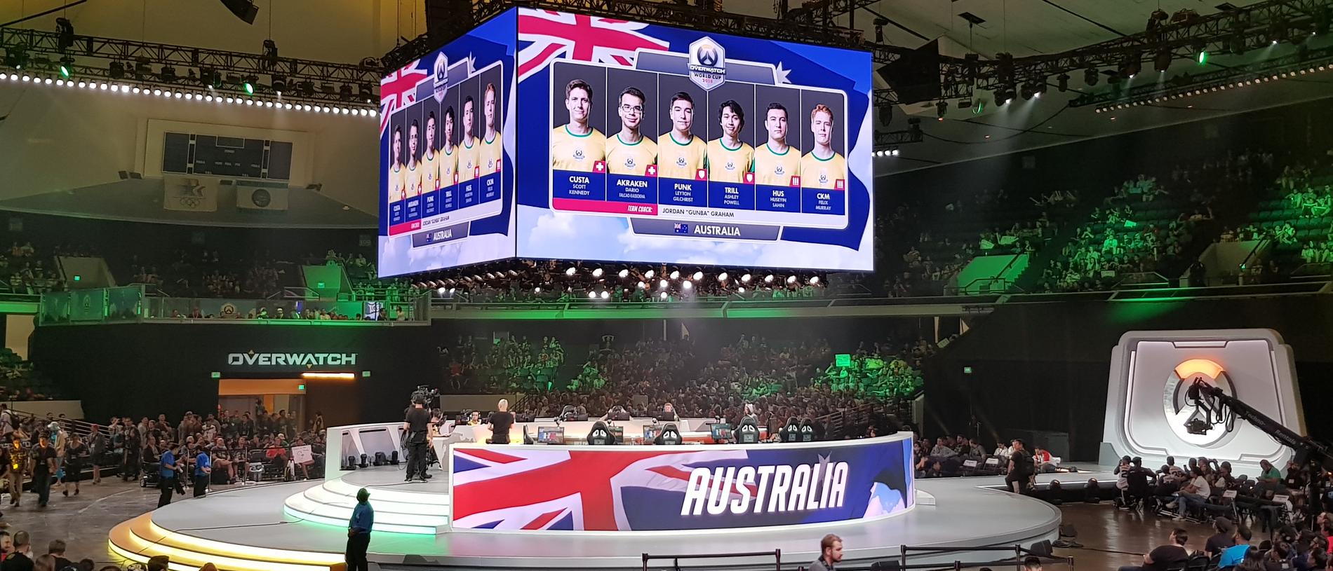 Australia competed at the Overwatch Arena for the second year in a row. Picture: Royce Wilson