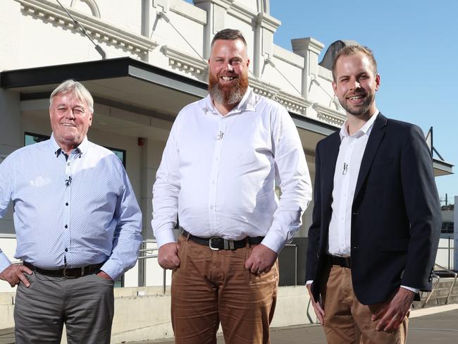 DAILY TELEGRAPH, MAY 4, 2022.The Sky News PeopleÃs Forum live from Cessnock with candidates from Labor, Nationals and One Nation. From left, Dale McNamara (one nation), Dan Repacholi (Labor), and James Thomson (Nationals). Picture: David Swift