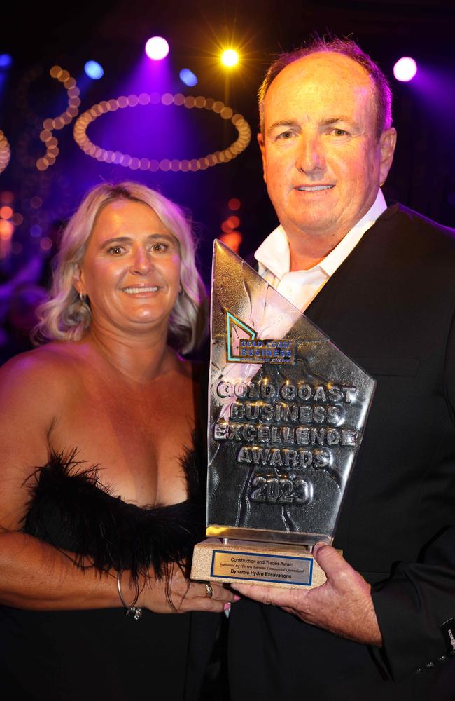 Jacinta Park and Jim Park at the Gold Coast Business Excellence Awards Gala 2023 at The Star Gold Coast. Picture: Portia Large