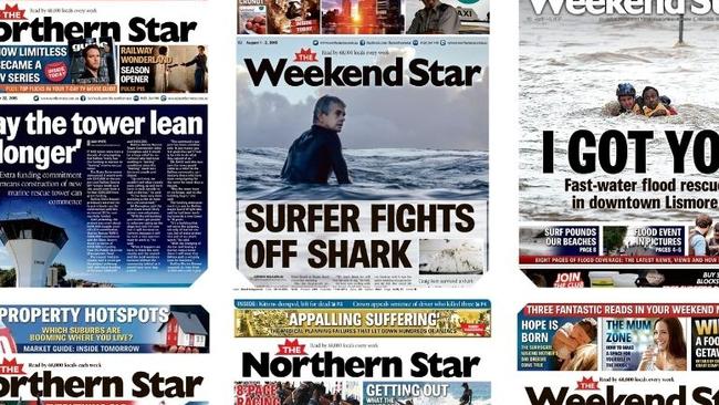 Some of the amazing front pages of The Northern Star over the years.