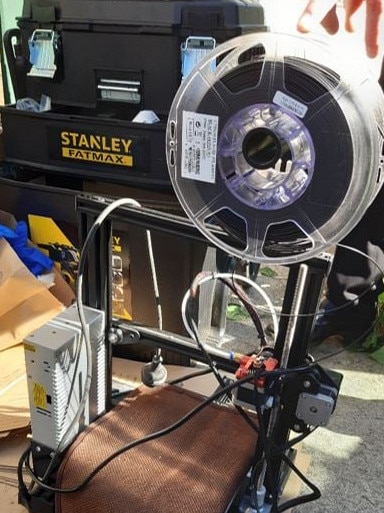 The 3D printer seized by police.