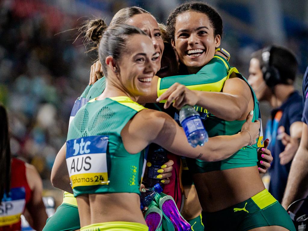 Pack your bags, girls. Teenager Torrie Lewis is all smiles after the team qualified for the Olympics with a new Commonwealth record. Picture: supplied