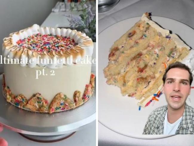 Ryan Nordheimer said the birthday cake took six hours to make and was worth "hundreds of dollars." Picture: TikTok/@ryannordheimer