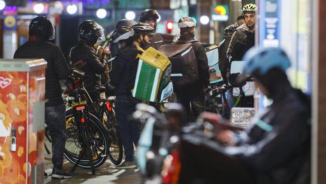 Food delivery riders are one of the most visible manifestations of the gig economy. Picture: Tim Pascoe