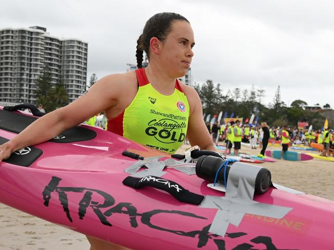 COOLANGATTA, AUSTRALIA - OCTOBER 13: Jemma Smith competes during the 2024 Coolangatta Gold on October 13, 2024 in Coolangatta, Australia. (Photo by Matt Roberts/Getty Images)