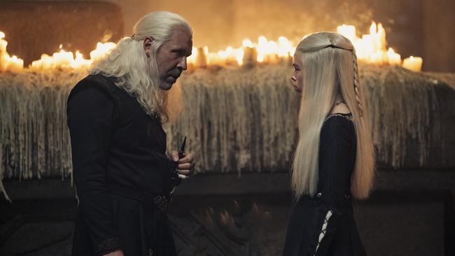 A scene from the very first episode of House Of The Dragon. Picture: HBO/BINGE/FOXTEL