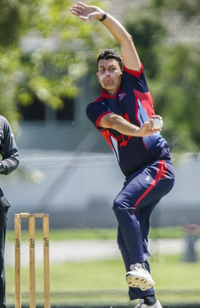 “Pistol’’ Peter Cassidy bowling for Dandenong in Victorian Premier Cricket.