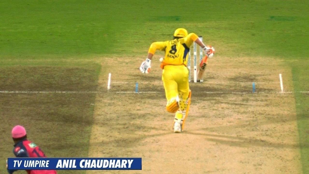 Jadeja was given out after the ball hit his body as he made a run.