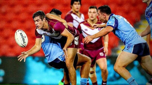 Corey Allan in action for the Queensland Under-18s side.   Picture: QRL Media/NRL Photos