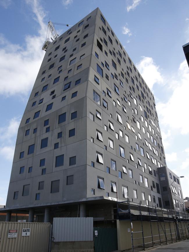 The new student accommodation building on Waymouth St. Picture: Simon Cross