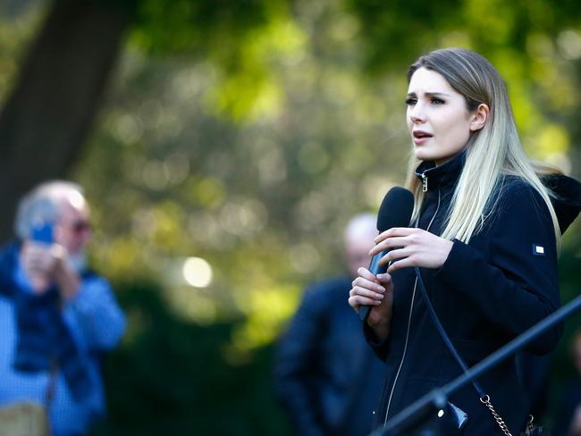 Canadian far-right activist Lauren Southern. Picture: AAP Image/Jeremy Ng