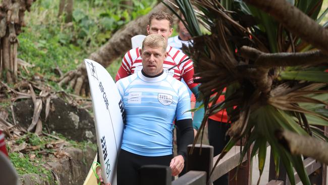 Mick Fanning at the Surf of Origin at Burleigh Beach. Picture: Annette Dew