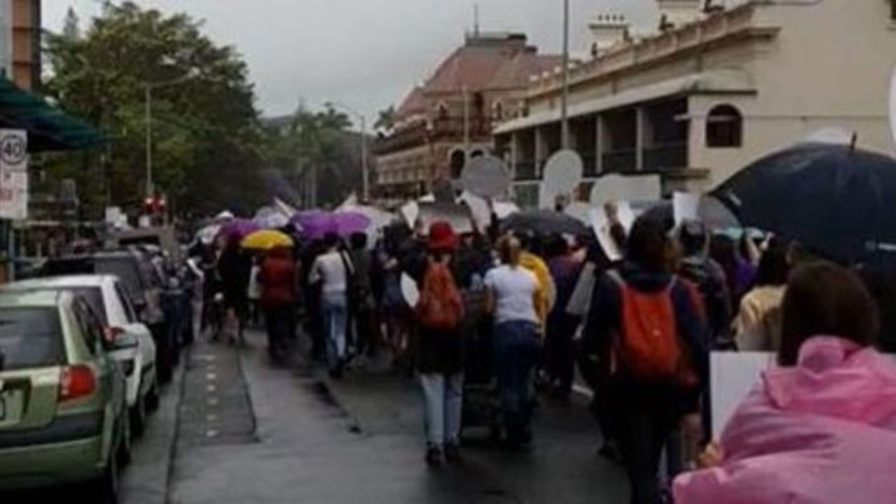 Supporters of Abortion Decriminalisation March in Brisbane